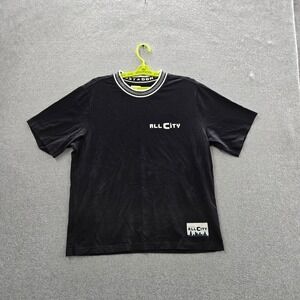 Just Don Men Shirt M Black All City Logo Short Sleeve Ringer